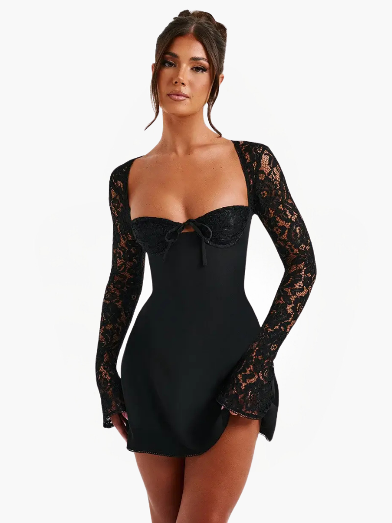 Louise mini dress with lace details